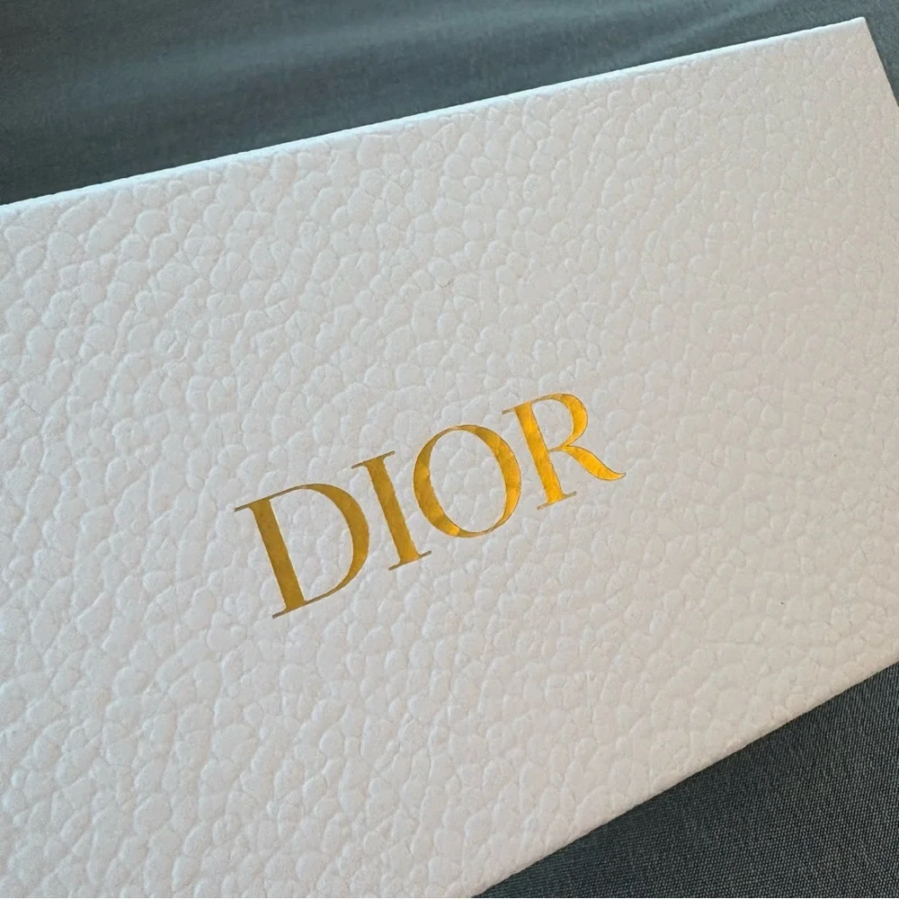 Dior Textured White Gift Box with Gold Lettering